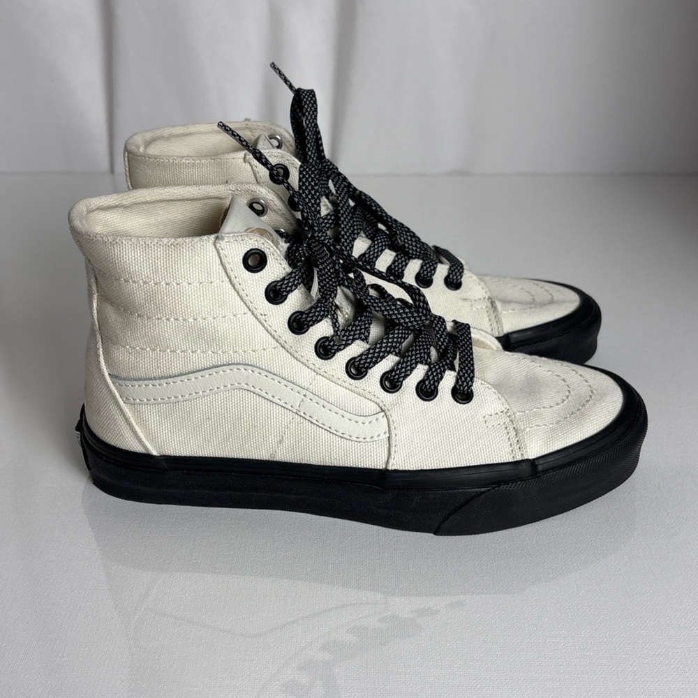 Vans Sk8-Hi Tapered Modular Sz M6.5 W8‎ Marshmallow Heavy Canvas Sneakers Shoes